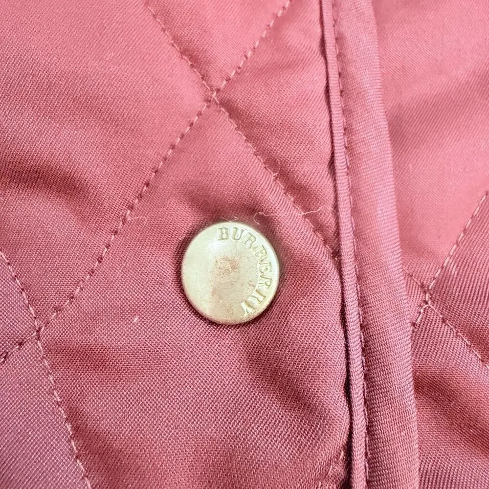 Burberry London quilted jacket diamond Nova check crimson made in England wmns M - Picture 16 of 16